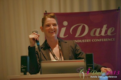 Nicole Vrbicek, CEO of Introdooce at the 2013 iDate Los Angeles Expo